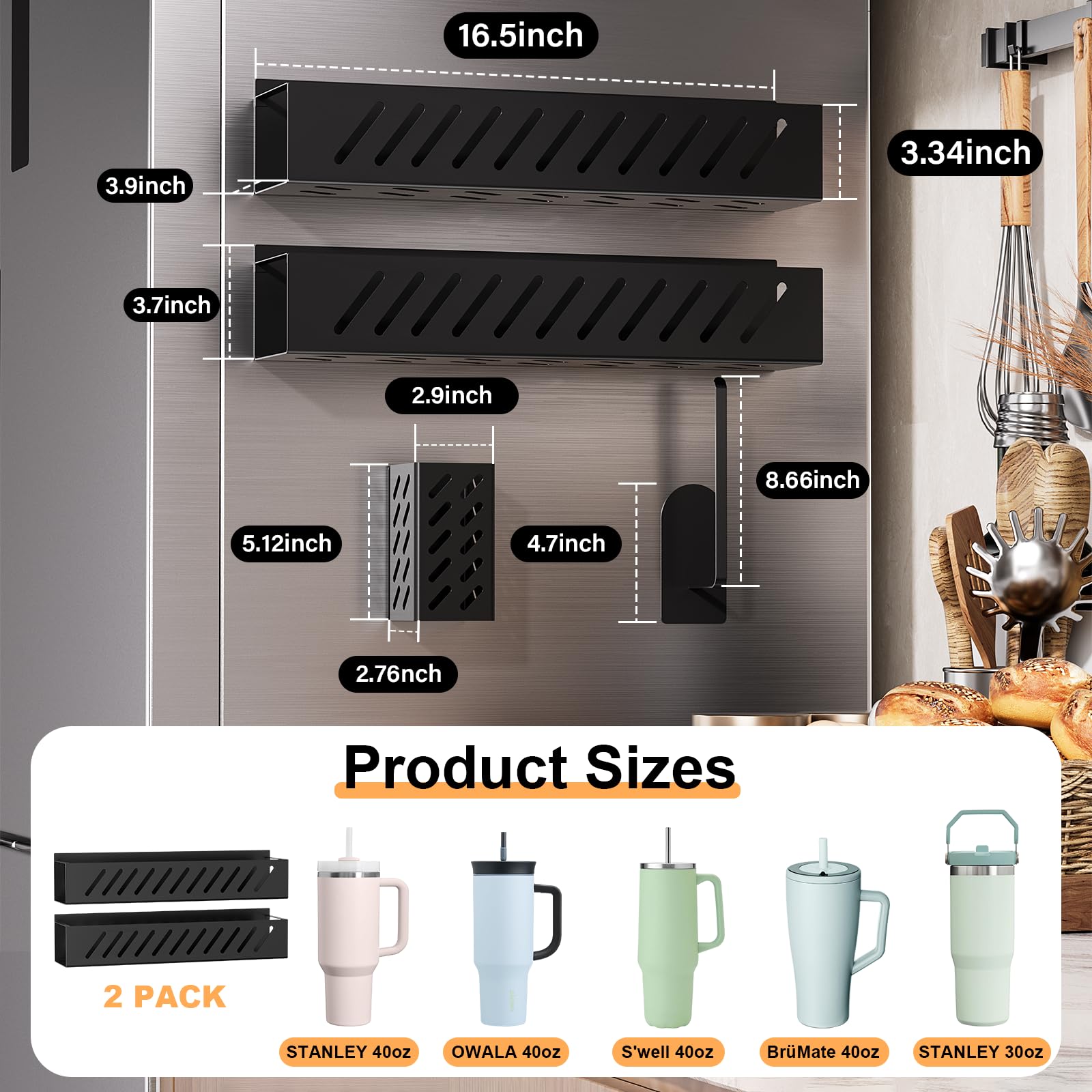 Wolera 2-Pack Lid Organizer keeps lids organized for fast refills.