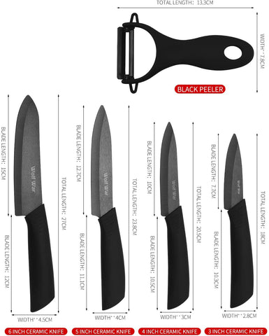 Wolf War 5-inch utility ceramic knife for versatile prep