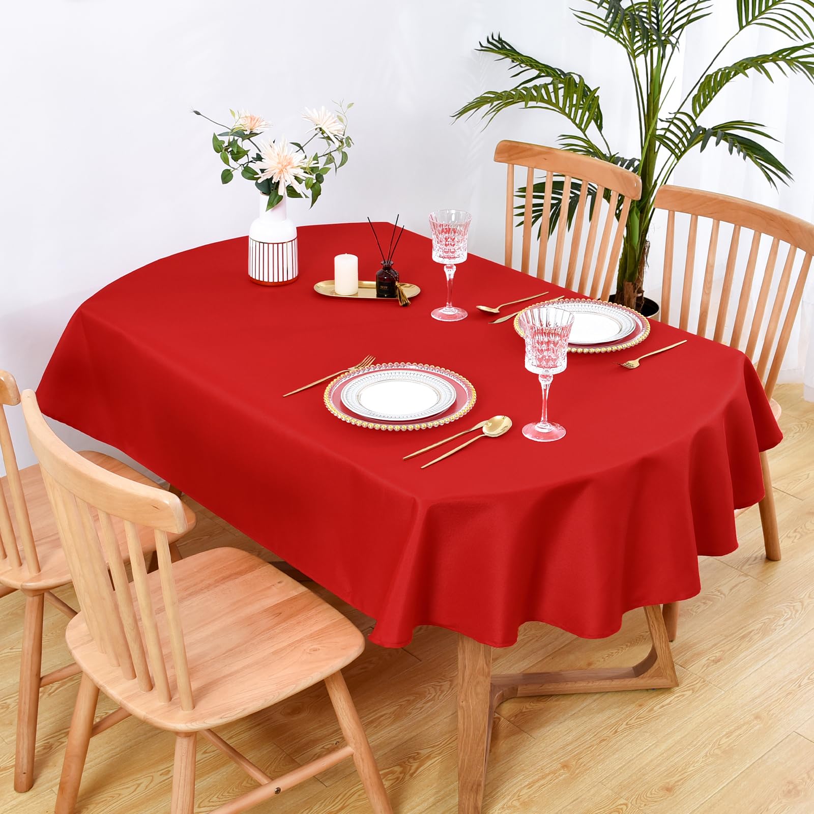 Wolkemer one-piece cutting design oval tablecloth enhances setup elegance