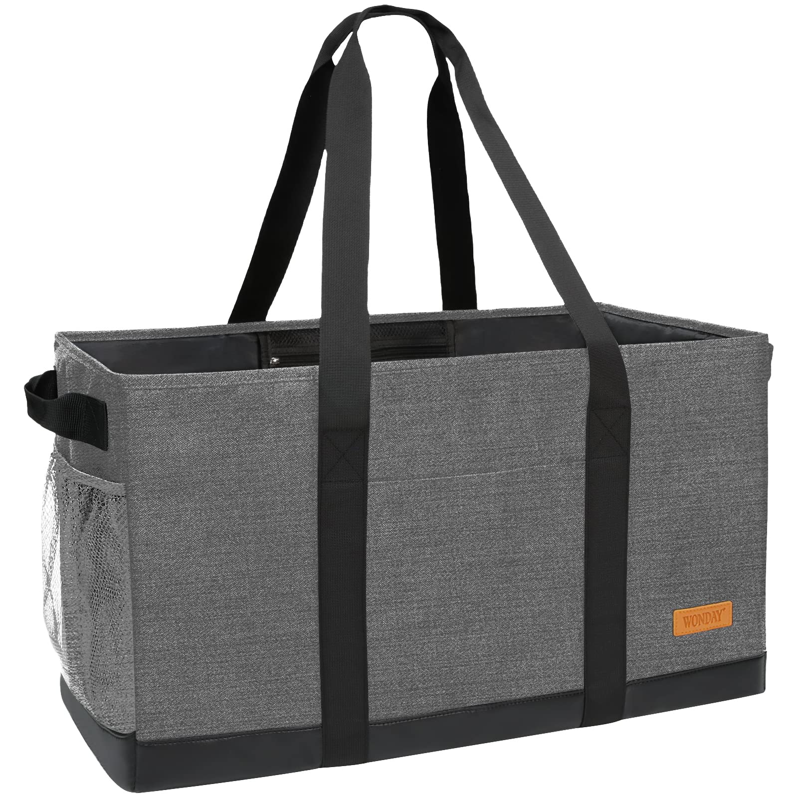 WONDAY extra large standing tote shows upright stability for groceries and easy loading