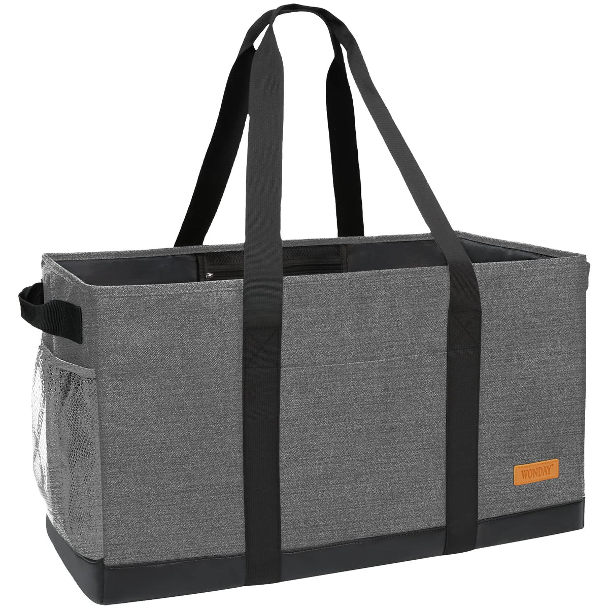 WONDAY extra large standing tote shows upright stability for groceries and easy loading