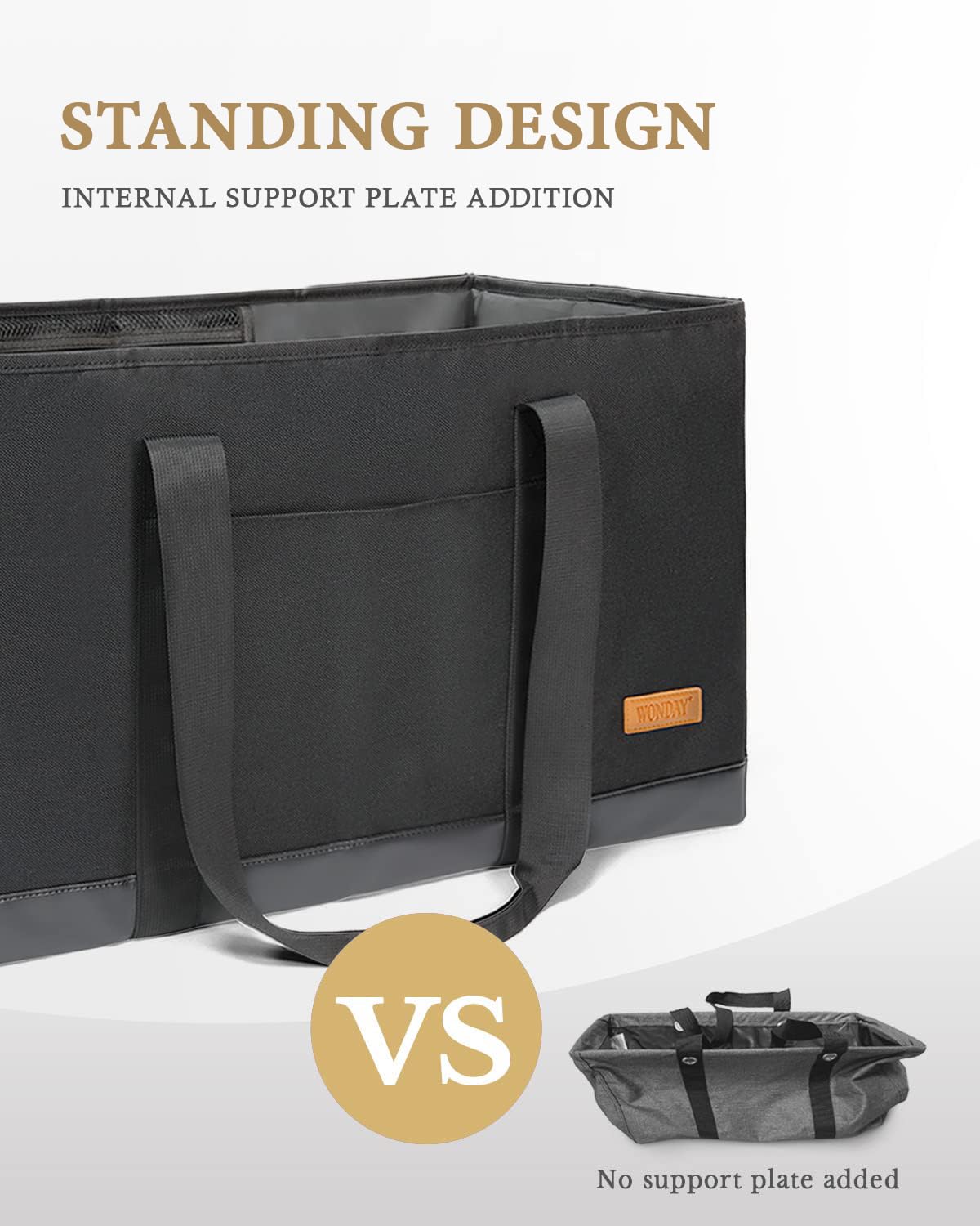 WONDAY tote uses durable fabric for heavy groceries and daily use.