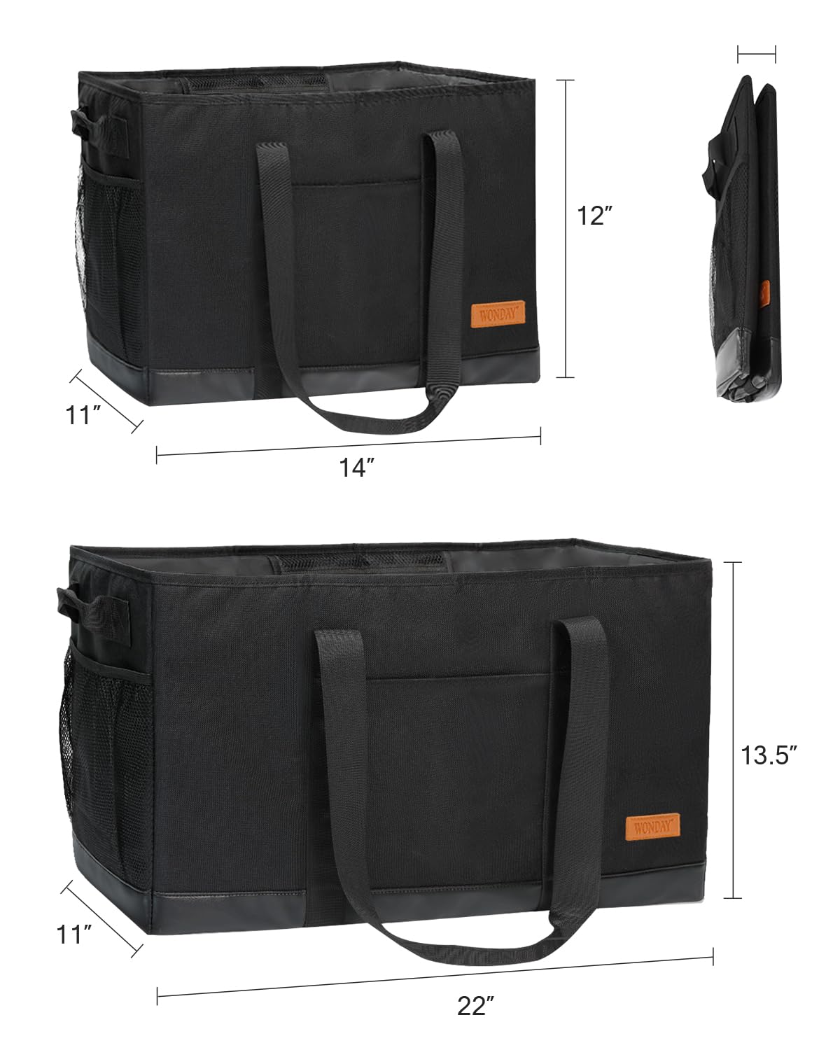 WONDAY multi-purpose tote suits groceries, beach trips, work, and school.