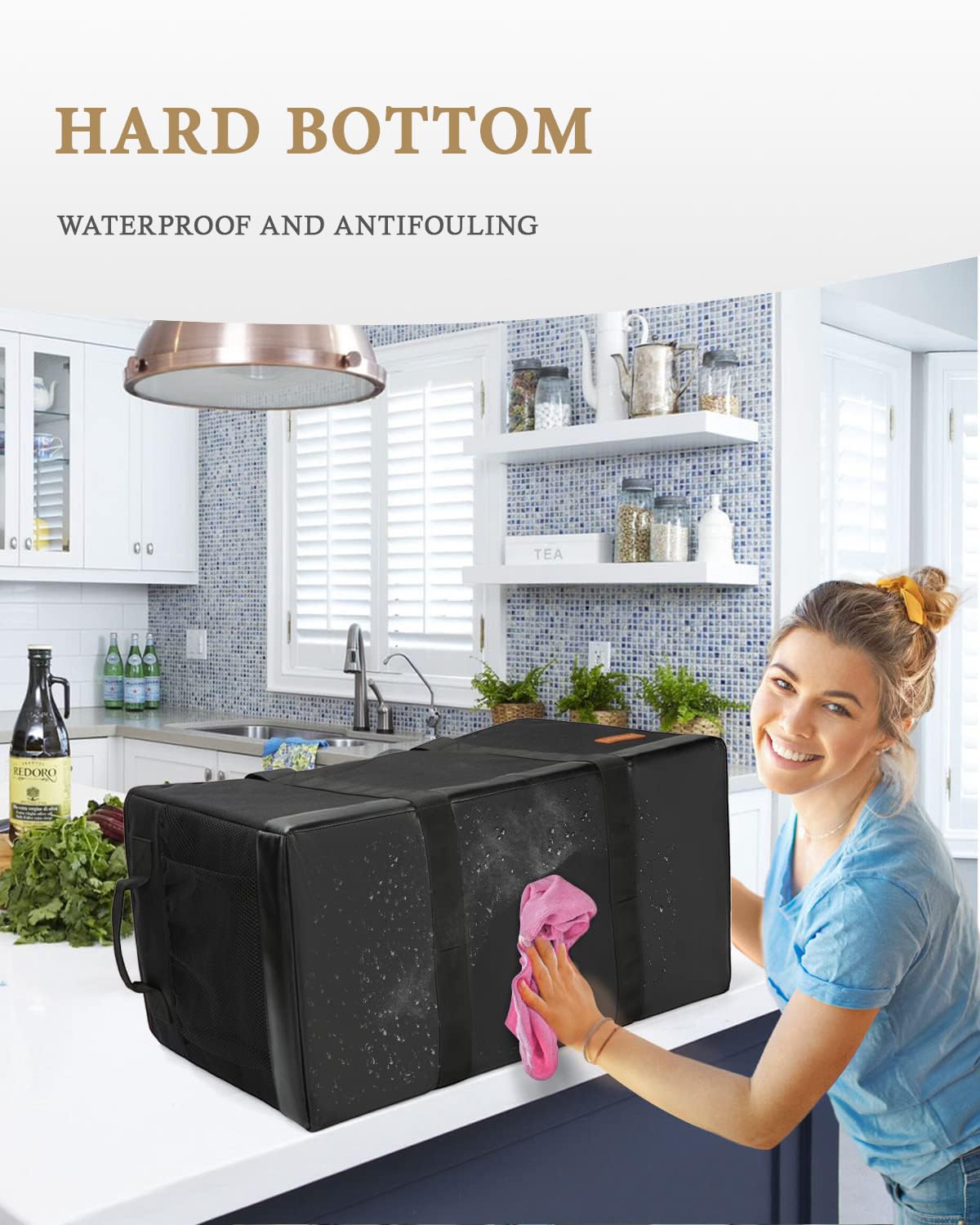 WONDAY tote features reinforced handles and bottom for long-lasting wear.