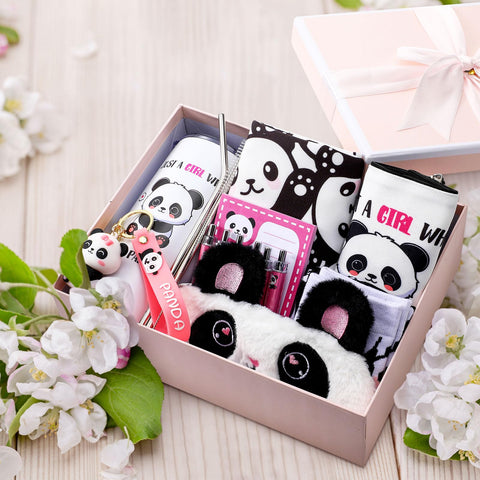 Wonderjune panda cosmetic bag with cheerful design for organized essentials.