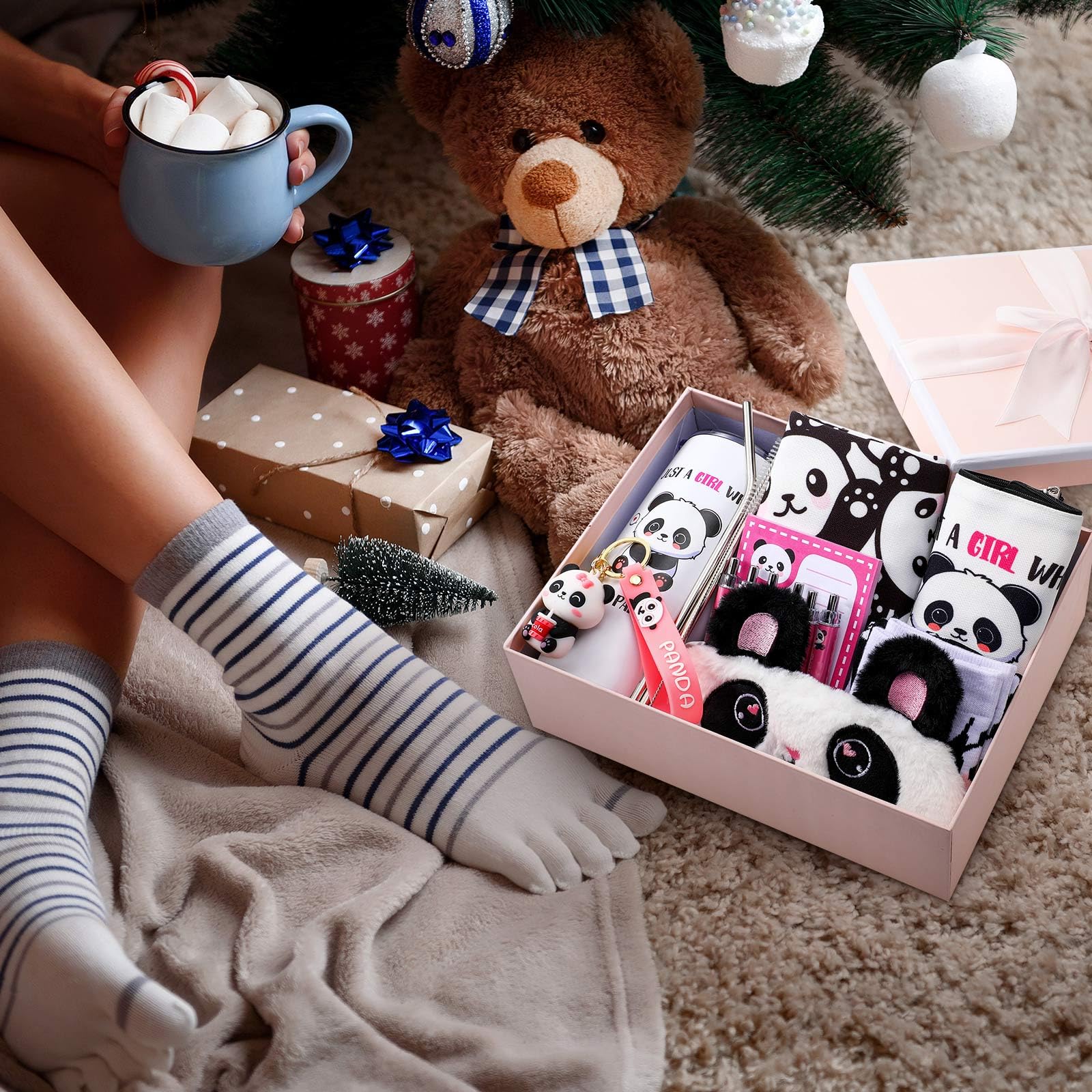 Wonderjune panda socks for comfy everyday wear.