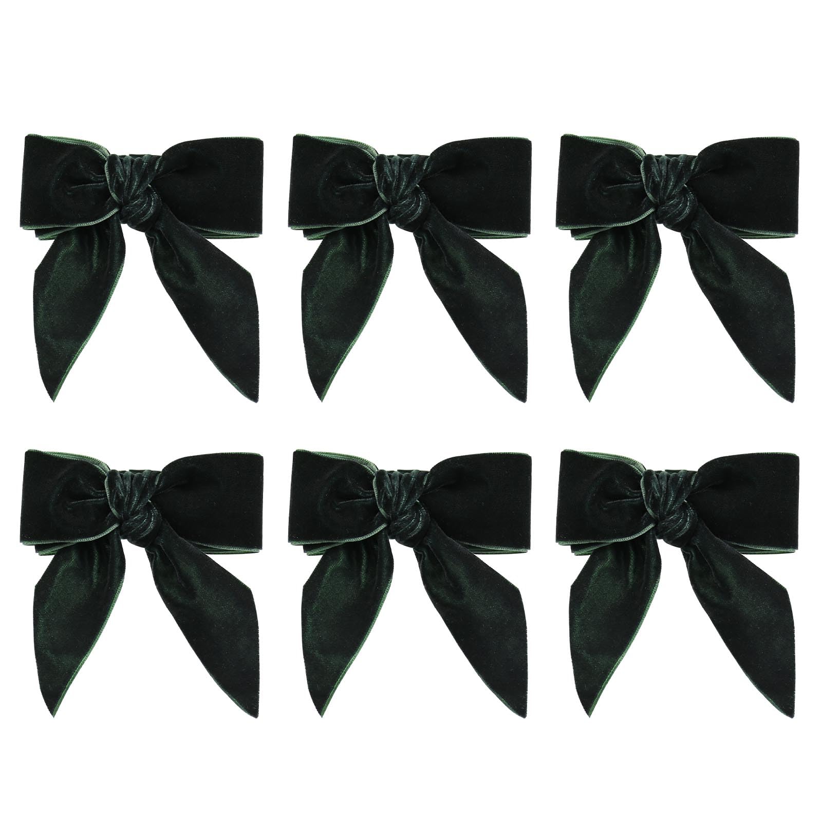 Wonlex Christmas napkin ring green bow set adds festive velvet elegance to table