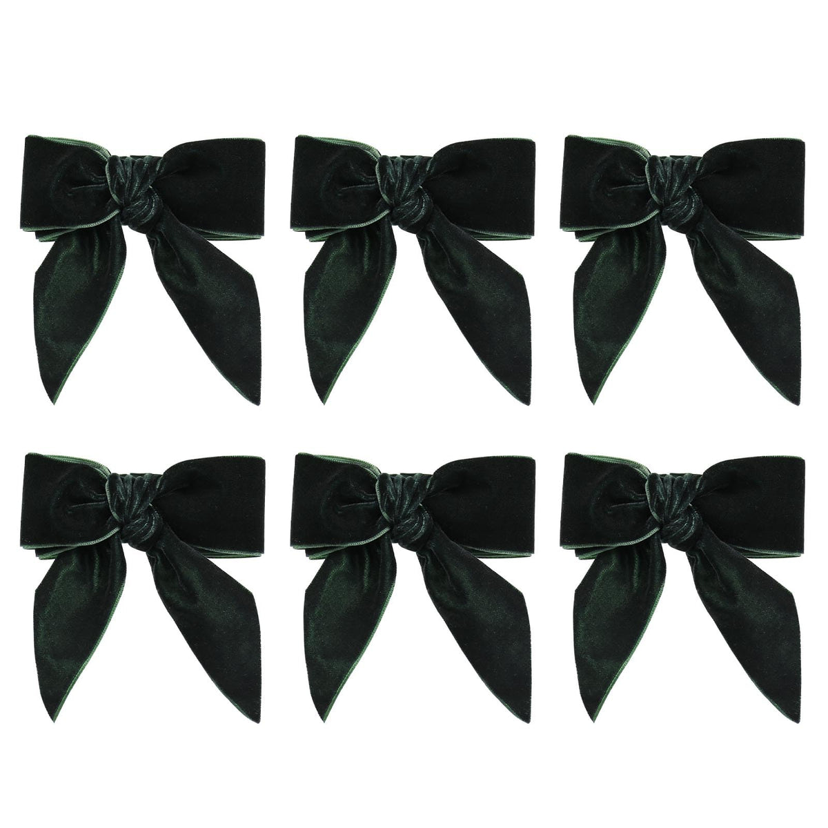 Wonlex Christmas napkin ring green bow set adds festive velvet elegance to table