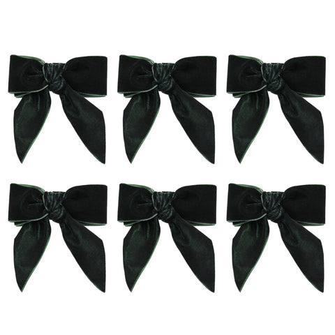 Wonlex Christmas napkin ring green bow set adds festive velvet elegance to table
