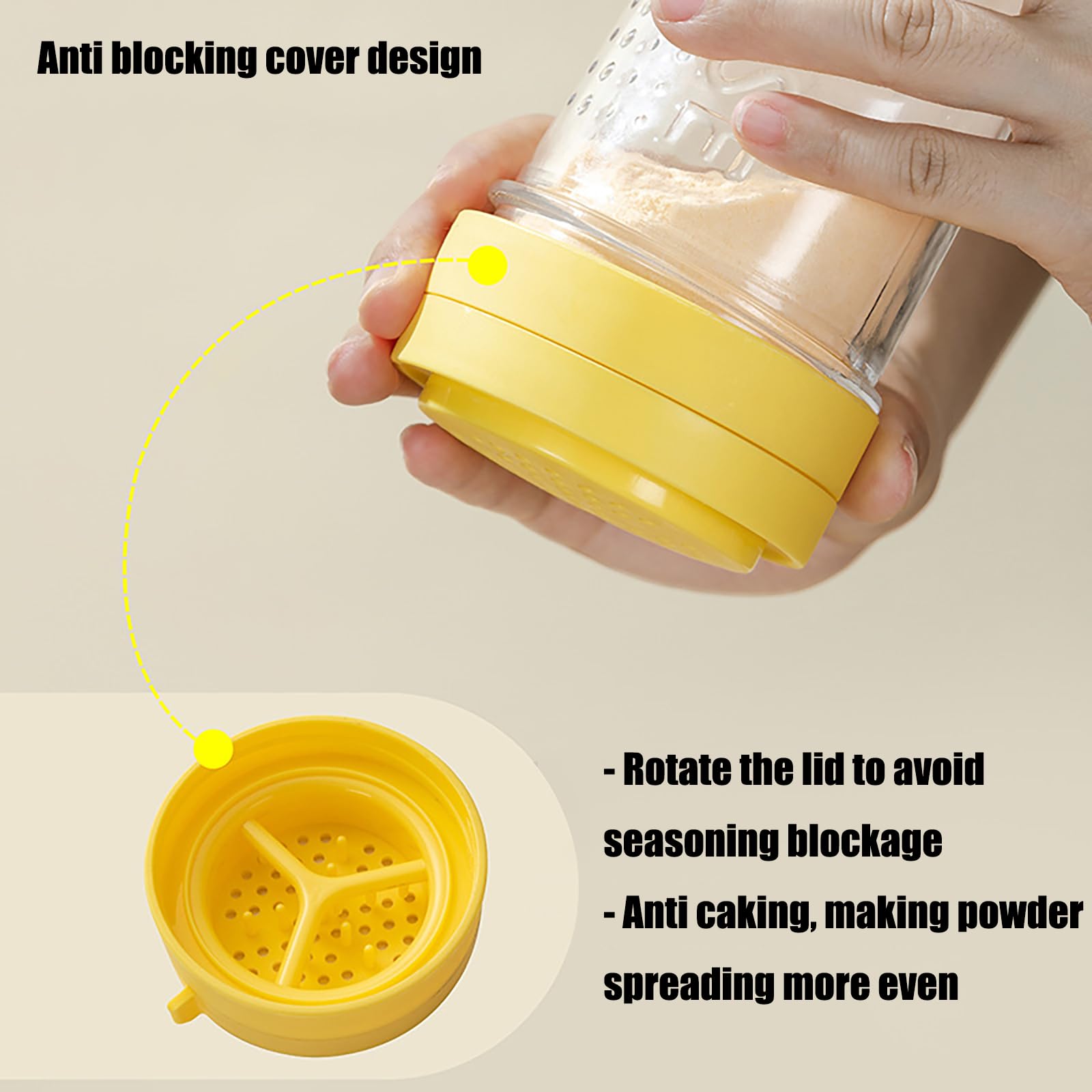 WonLiq anti-clogging mechanism prevents clumps for evenly seasoned dishes.