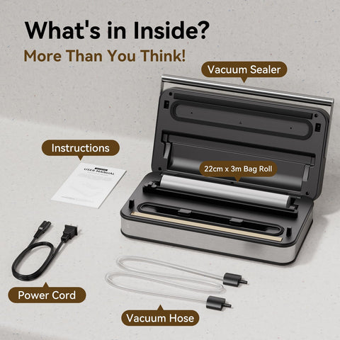 WONMAKE 95kPa motor delivers fast seals to save time.