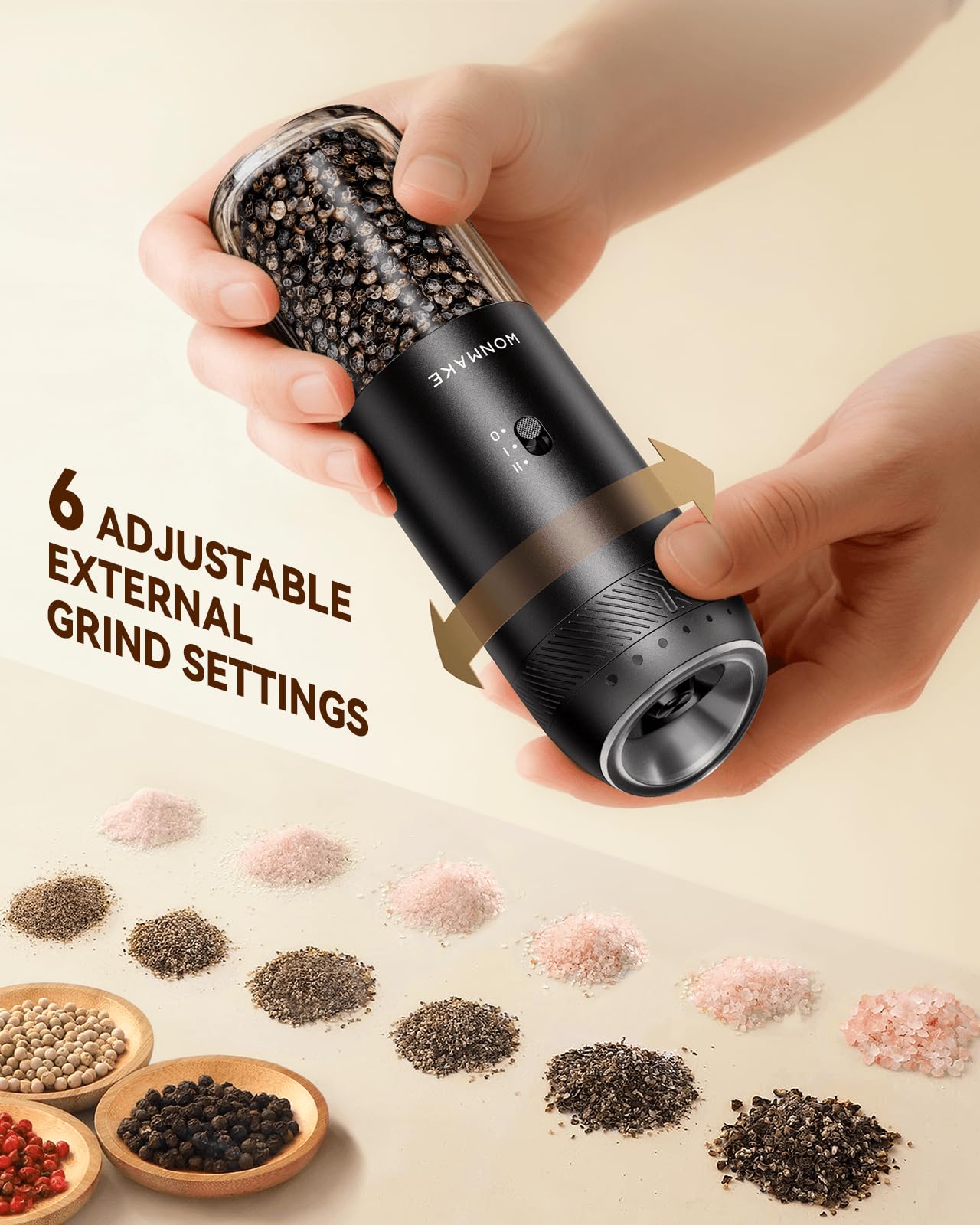 WONMAKE LED light helps you target seasoning, even in dim spaces.