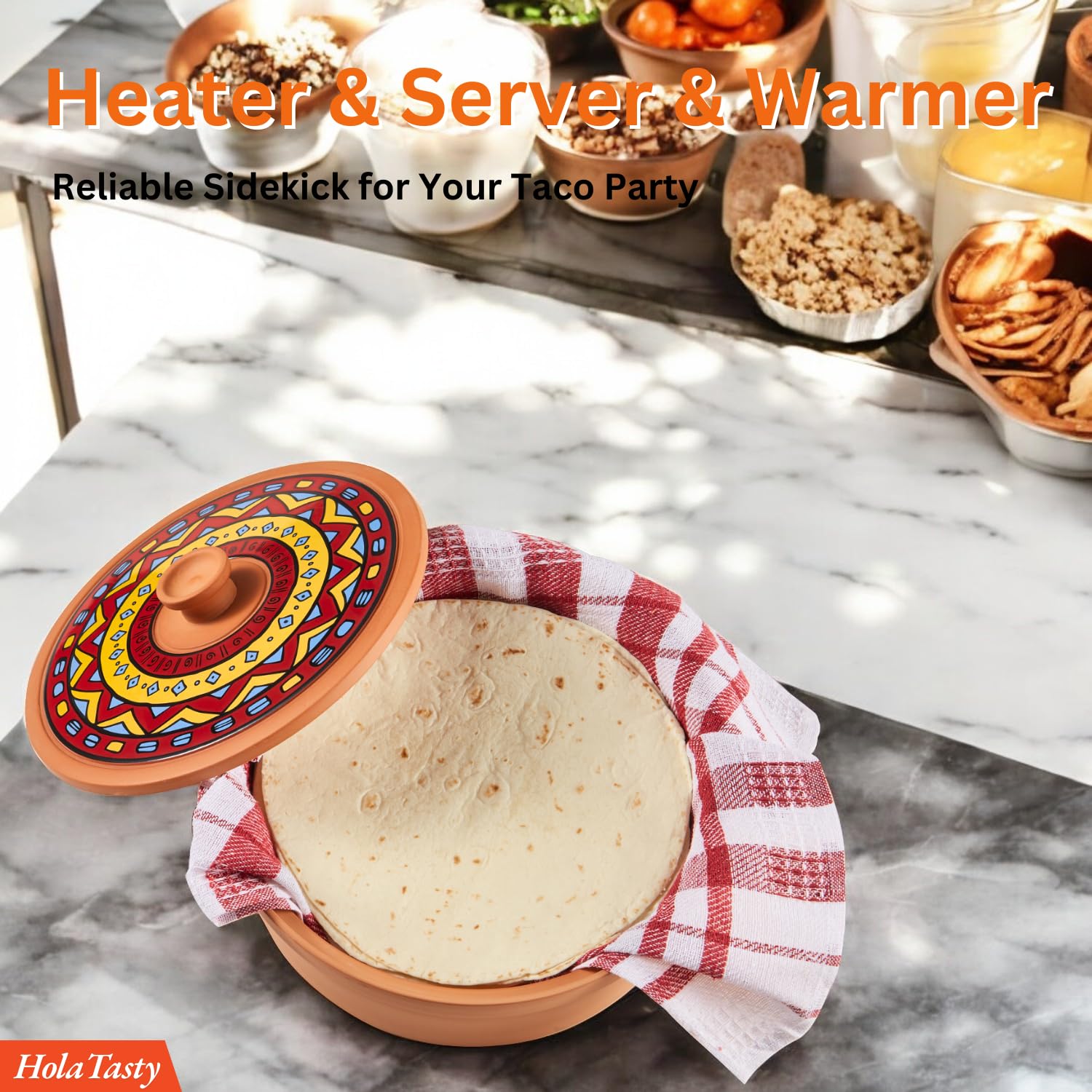 Woobud tortilla warmer with 40 to 60 minute heat retention for holiday meals.