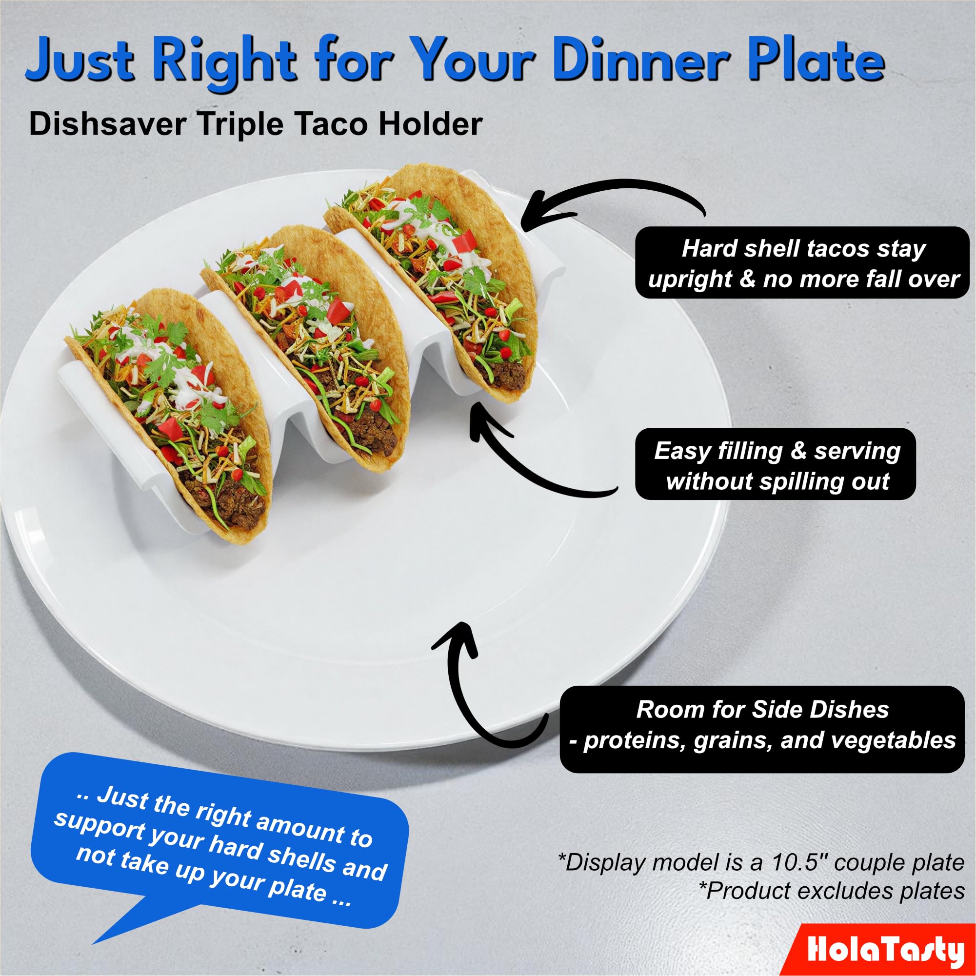 Woobud HolaTasty ceramic taco holder heats directly in the microwave for convenience.