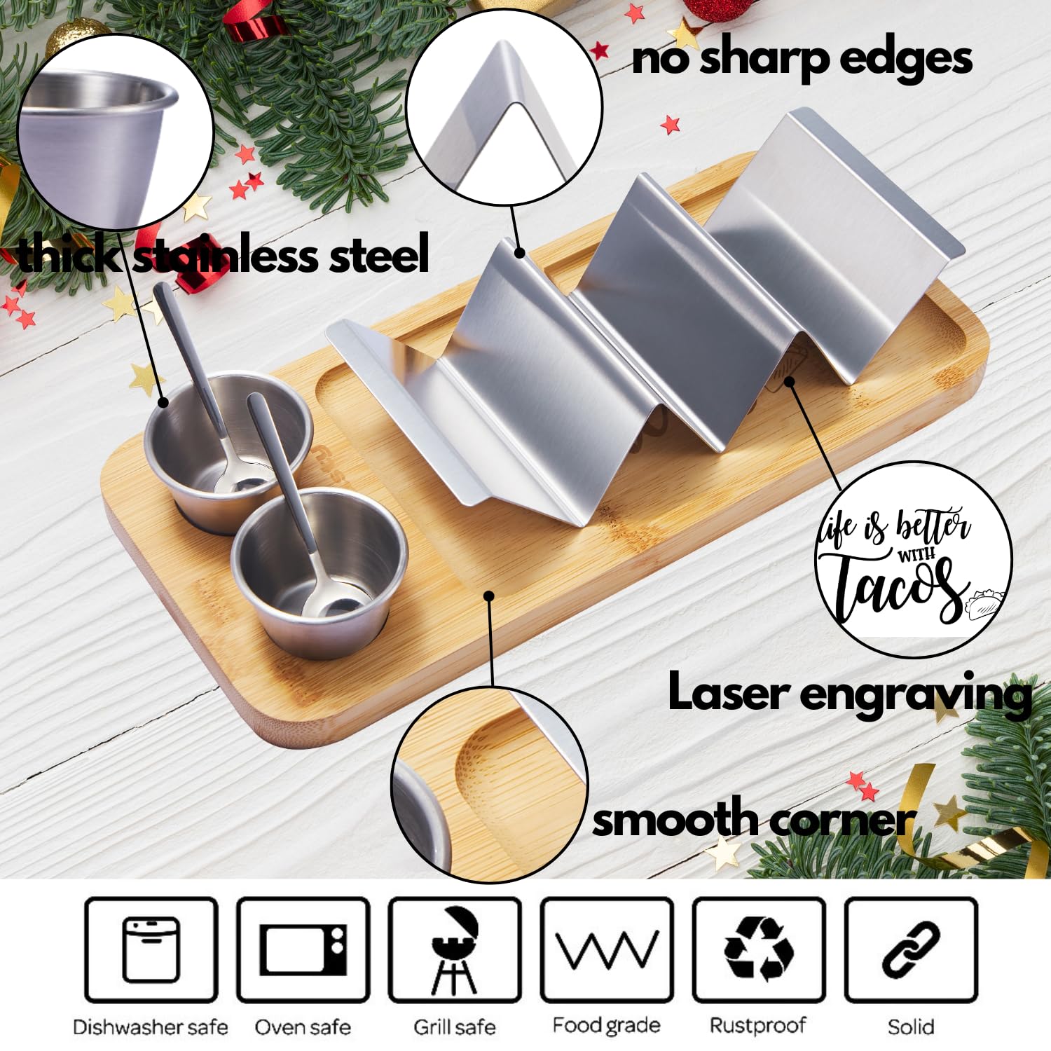 Woobud sauce cups with spoons for organized dipping sauces.
