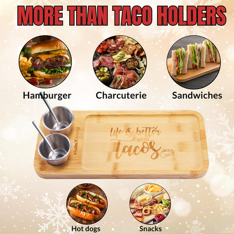 Woobud taco bar presentation elevates party spreads.