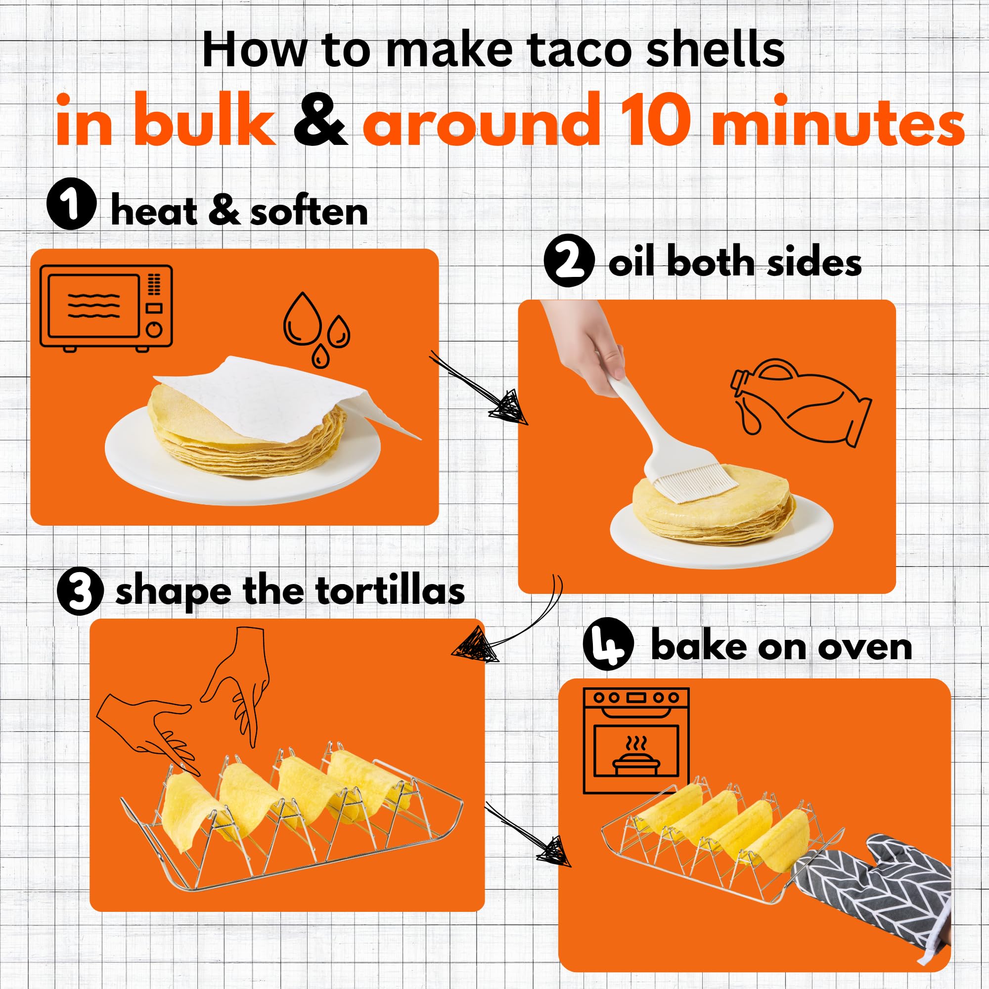Woobud taco shell mold racks are dishwasher-safe for easy cleanup