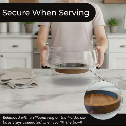 Wood & Whisk versatile large bowl suitable for salads, pasta, or fruit.