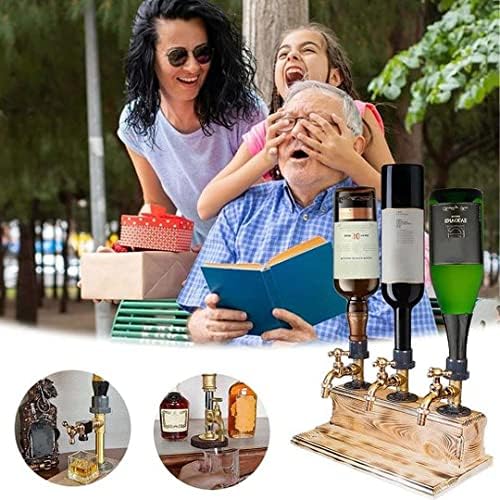 Wood Faucet Liquor Dispenser adapters ensure bottle compatibility up to 1 liter