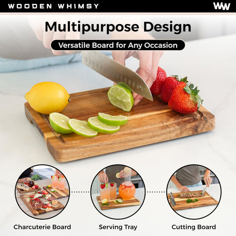 Wooden Whimsy boards highlight natural wood patterns in kitchen decor.