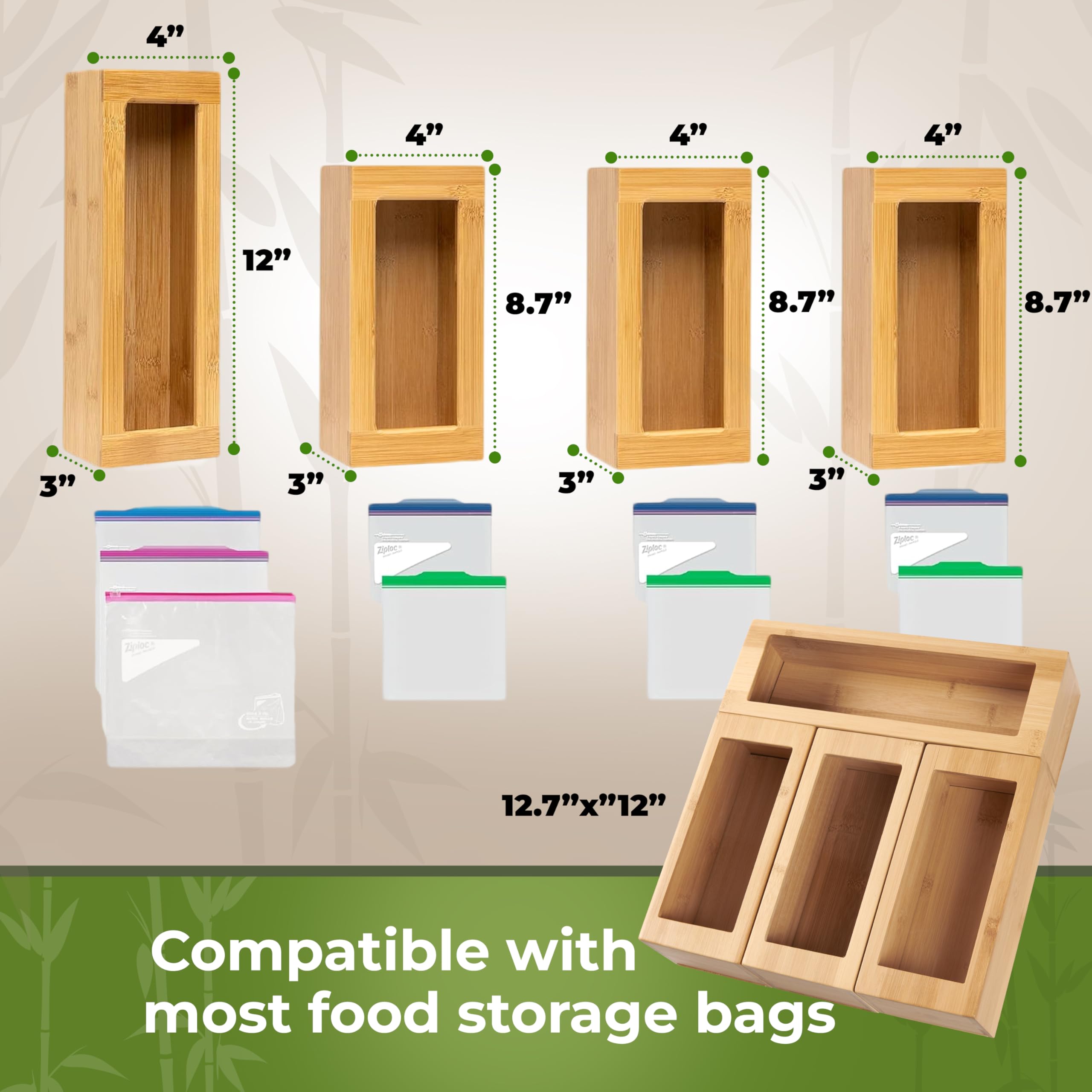Woodenhouse baggie organizer back refill design enables quick restocking