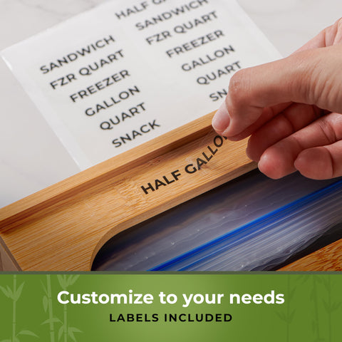 Woodenhouse bamboo storage bag organizer with drawer dimensions shown helps you measure fit.