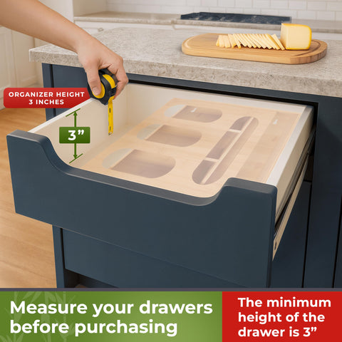 Woodenhouse bamboo storage bag organizer wall mount saves drawer space and adds natural flair.