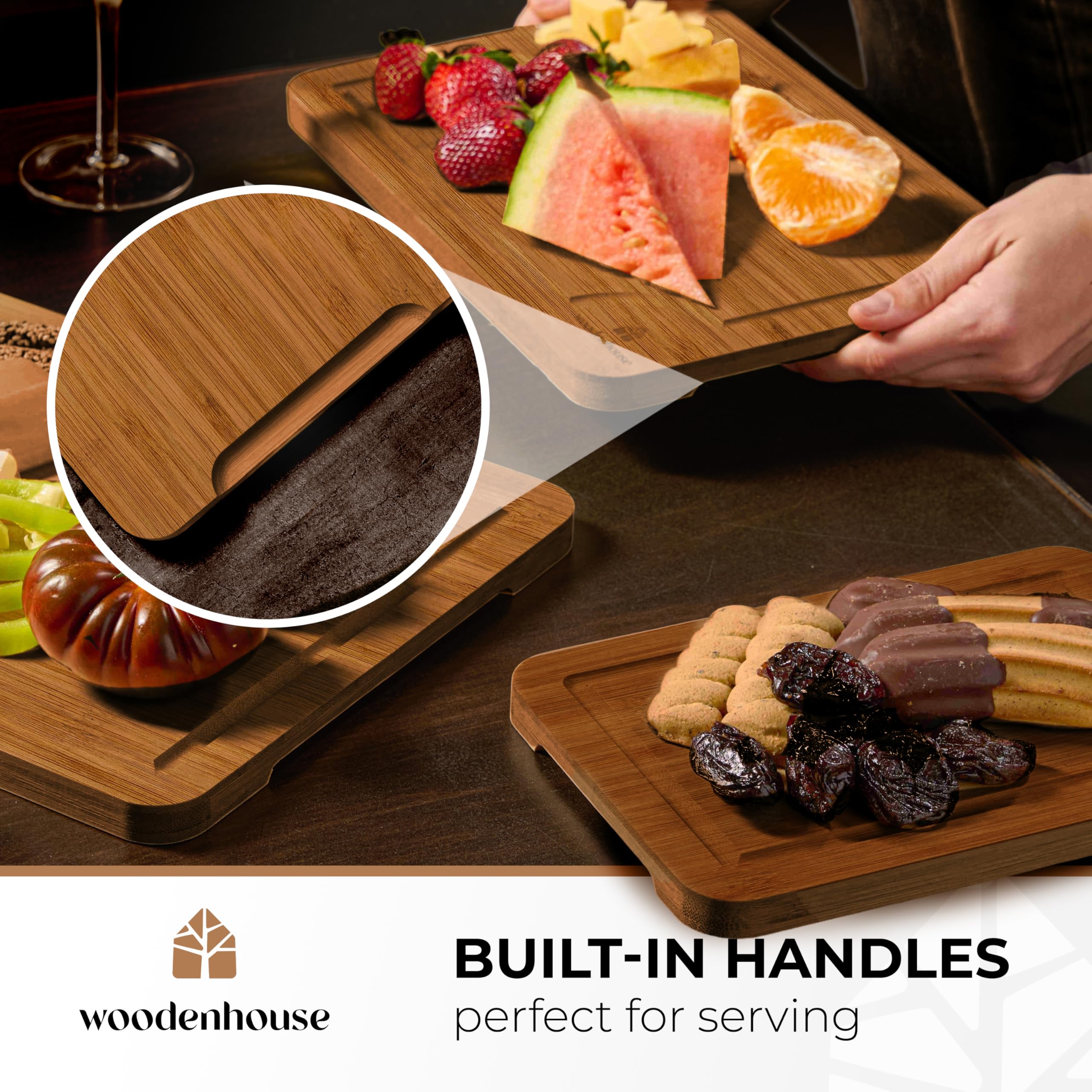 Woodenhouse cutting board 12x8 ideal for vegetables and fruits