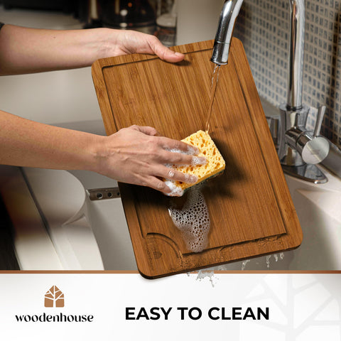 Woodenhouse deep juice grooves catch liquids and reduce mess