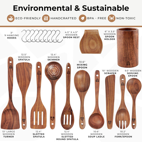 Woodenhouse hanging hooks shown for compact, organized kitchen storage.