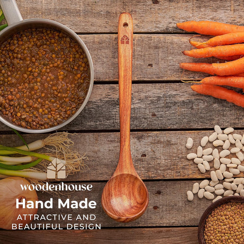 Woodenhouse lifetime-quality wooden ladle for durable kitchen use.