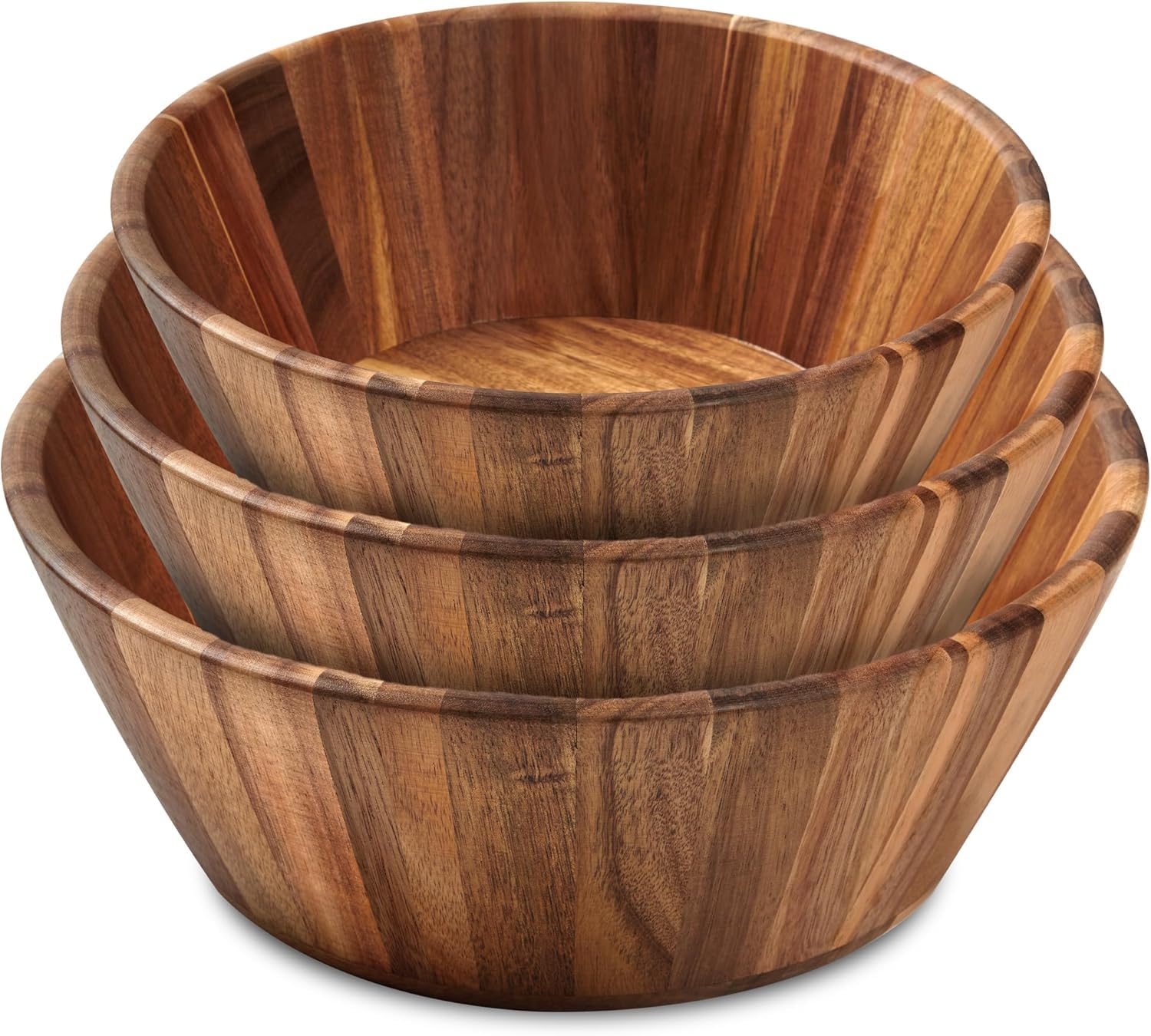 Woodenhouse set of three wooden bowls for versatile serving and stylish table presentation.