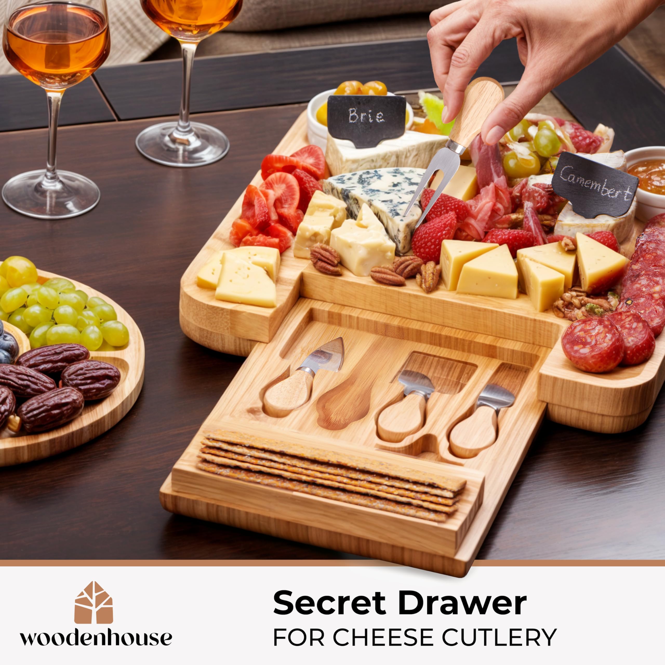 Woodenhouse slate labels chalks included for labeling cheeses at gatherings