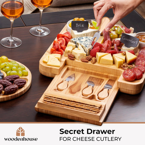 Woodenhouse slate labels chalks included for labeling cheeses at gatherings