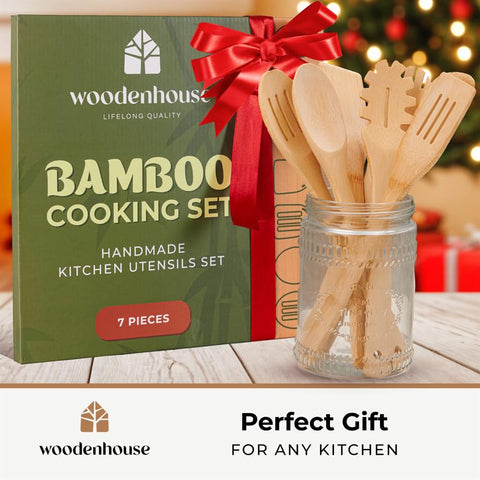 WoodenHouse slotted round spatula shown for gentle flipping without scratching pans.