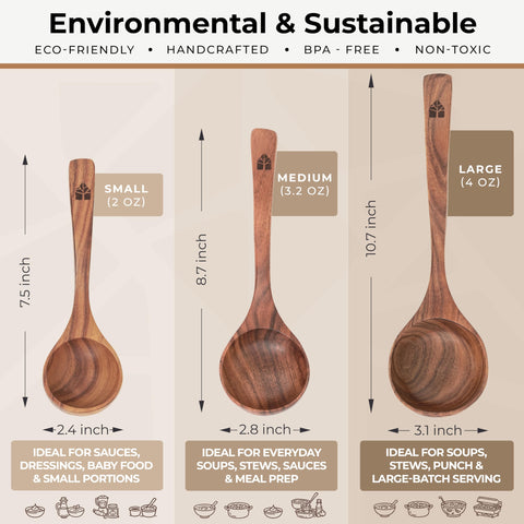Woodenhouse teak ladle small perfect for spices and toppings.