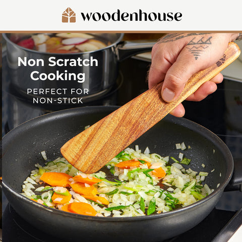 Woodenhouse teak spatula packaging is gift-ready.
