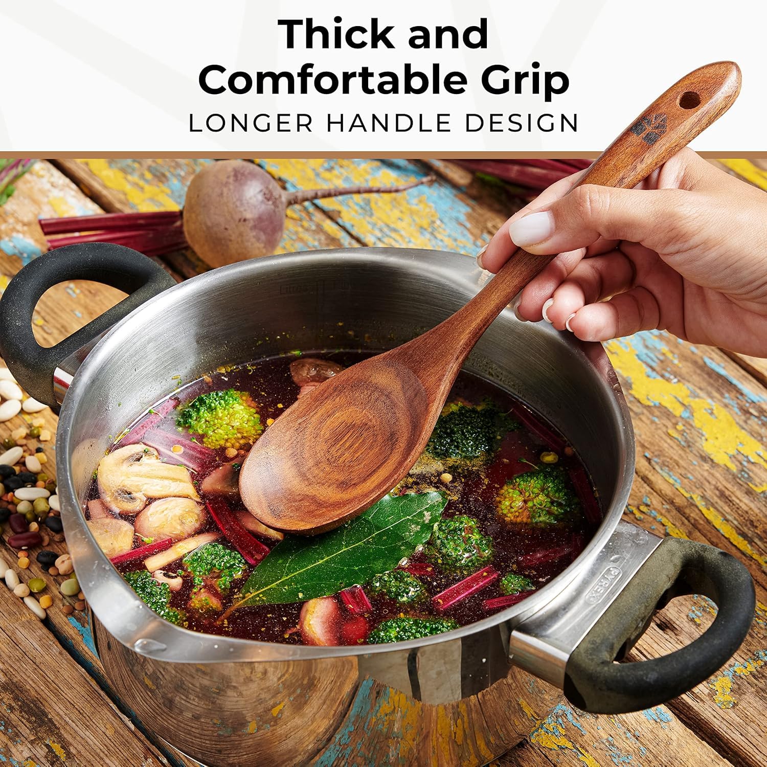 Woodenhouse pasta server – ergonomic grip for easy serving