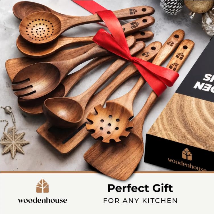 Woodenhouse seasoning oil spoon – natural teak for measuring and drizzling