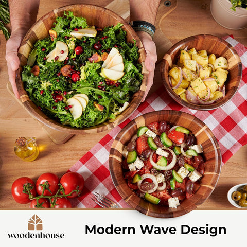 Woodenhouse wooden bowls natural grain adds organic charm to dining.