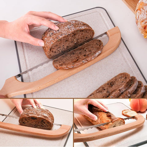 Woodever bread slicer doubles as stylish kitchen decor piece.