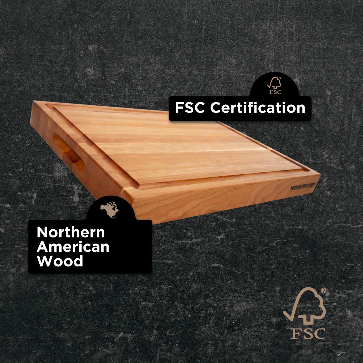 WoodForChef surface protected with mineral oil and beeswax.