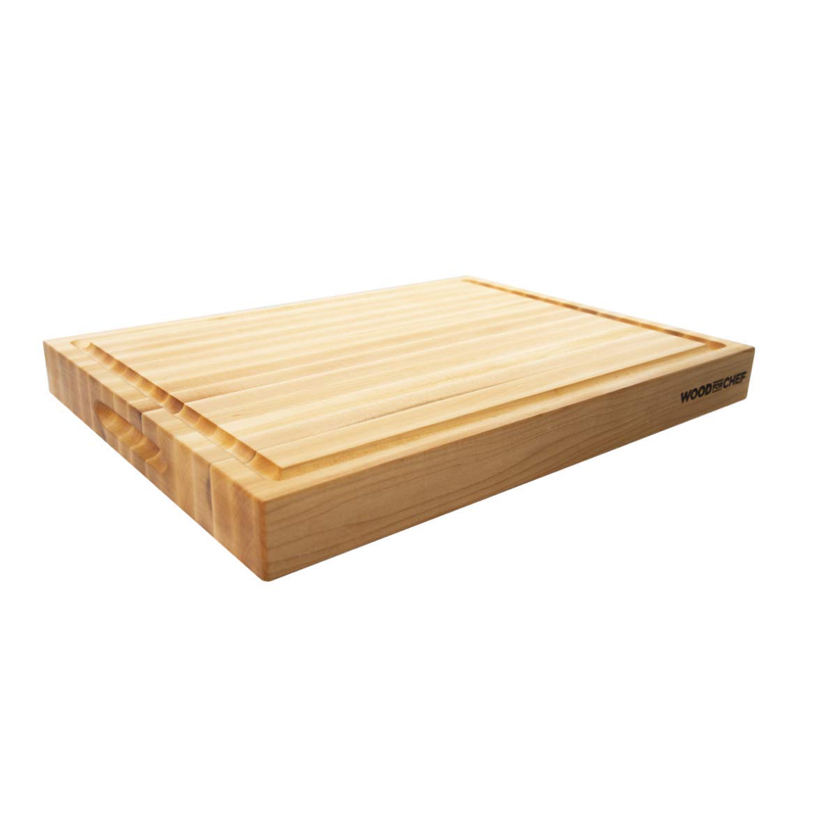WoodForChef juice groove maple cutting board for mess-free meat and veggie prep