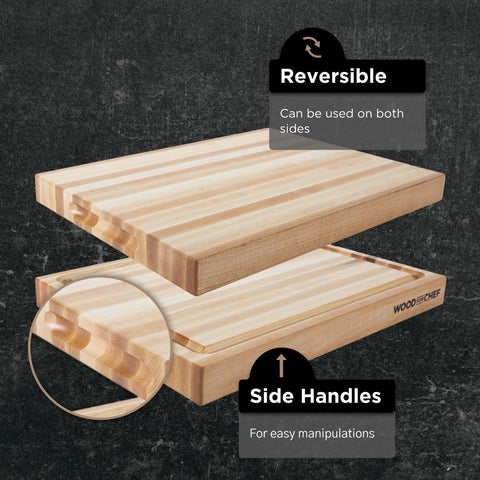 WoodForChef preseasoned board arrives ready to use with food-safe finish.