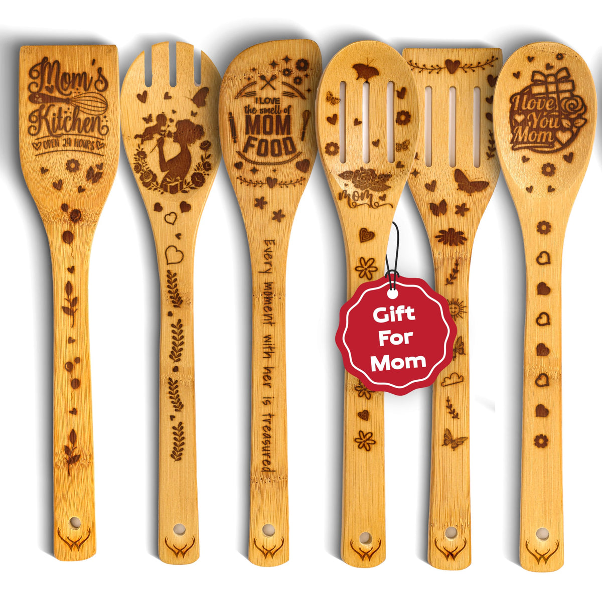 Woodlands USA 6-piece bamboo utensil set for everyday cooking