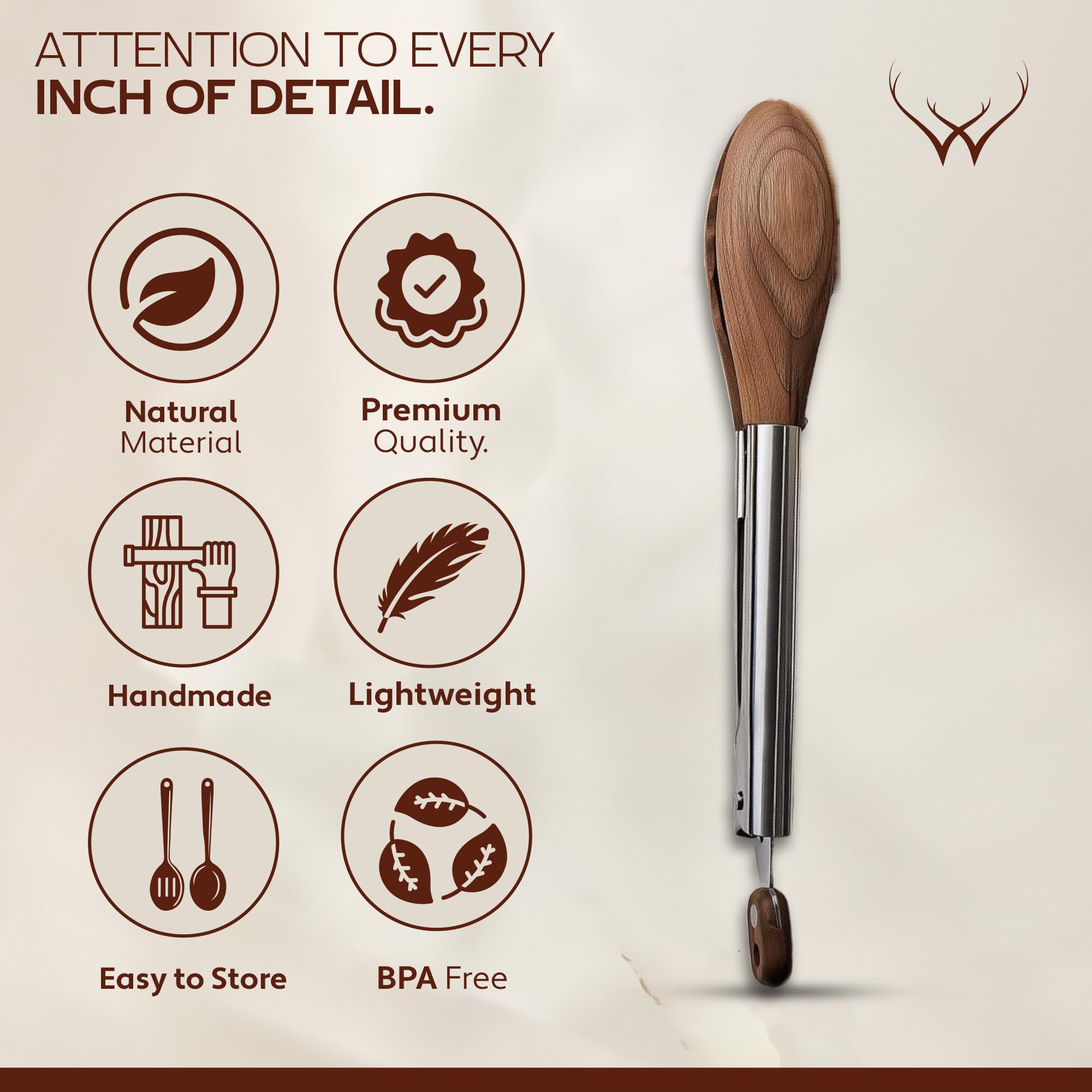 Woodlands USA air fryer-ready tongs reduce metal clutter in kitchens.