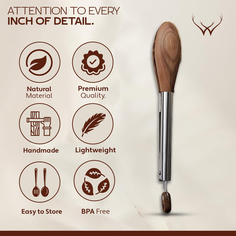 Woodlands USA air fryer-ready tongs reduce metal clutter in kitchens.