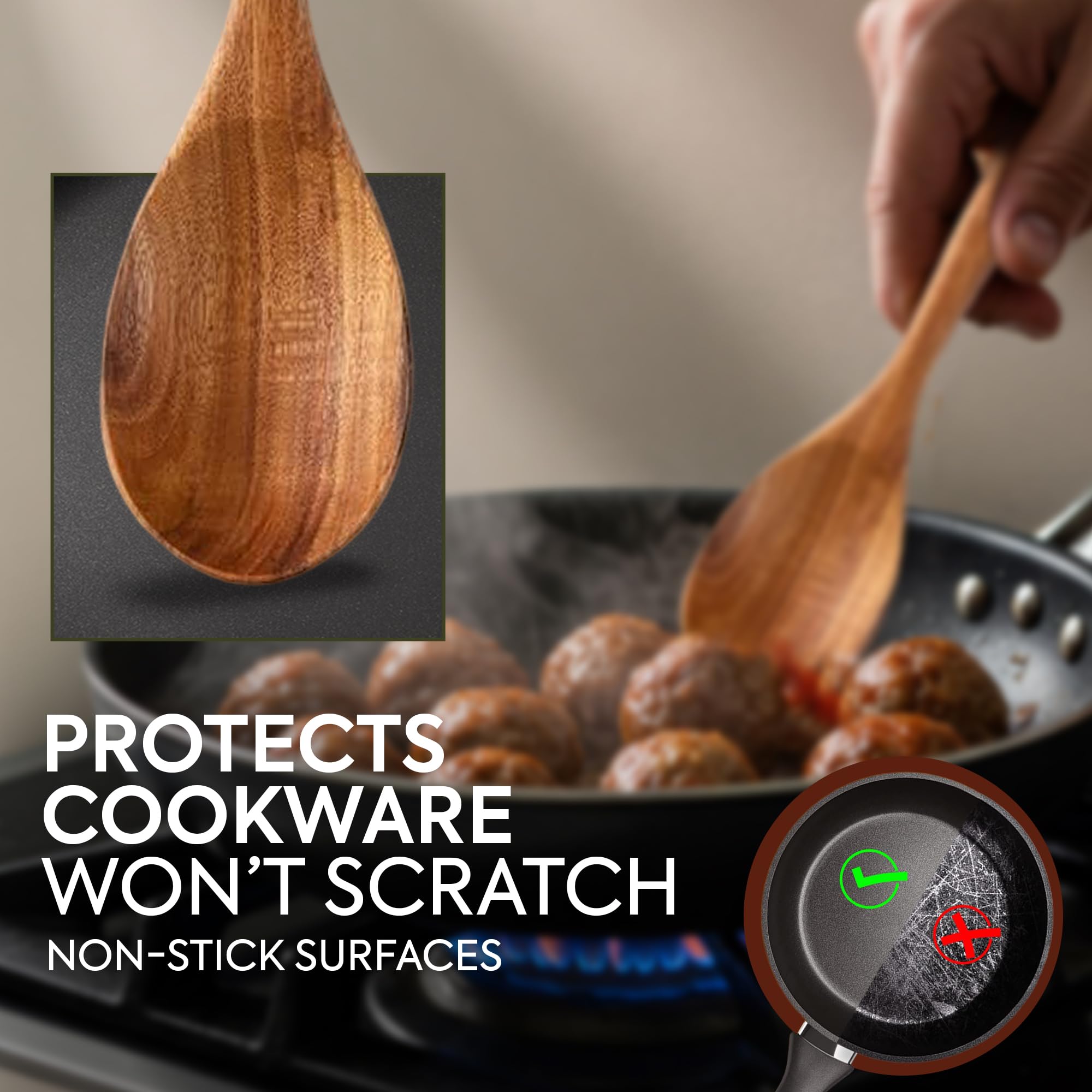 WOODLANDS USA kitchen-scene spoon ideal for everyday cooking.