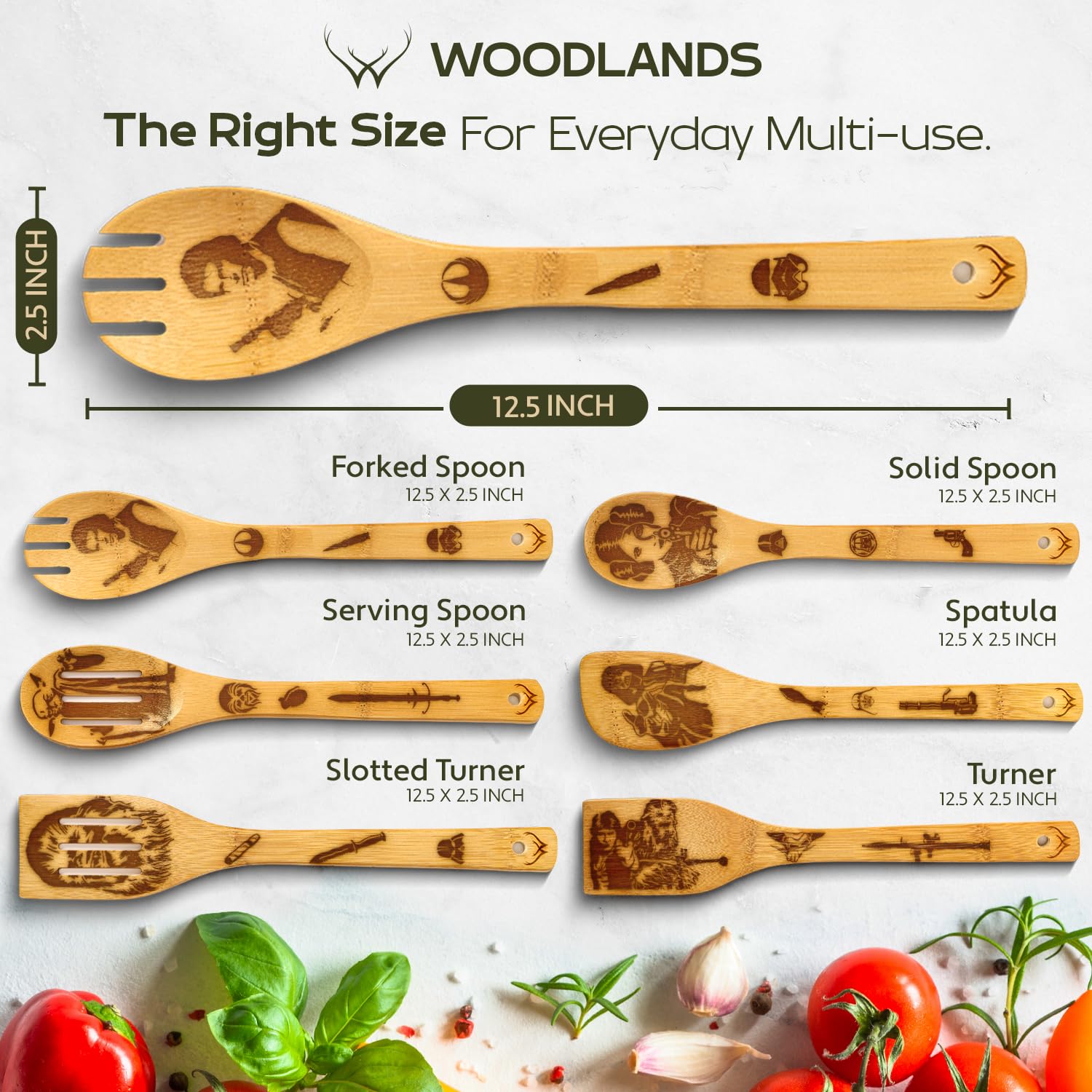Woodlands USA Star Warz nonstick-safe design protects cookware surfaces