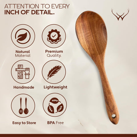 Woodlands USA teak serving spoon perfect for family meals